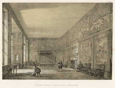 Aanwezigheidskamer, Hardwicke Hall, Derbyshire door Joseph Nash