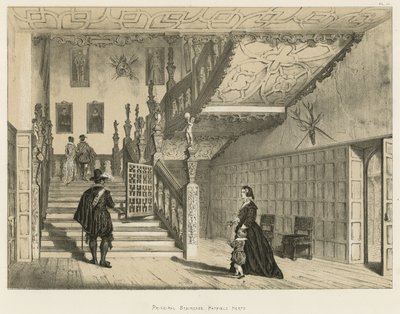Hoofdtrap, Hatfield, Herts door Joseph Nash