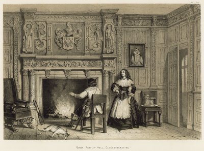 Kamer, Postlip Hall, Gloucestershire door Joseph Nash