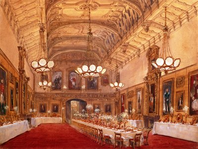 St Georges Hall, Windsor Castle, 1844 door Joseph Nash