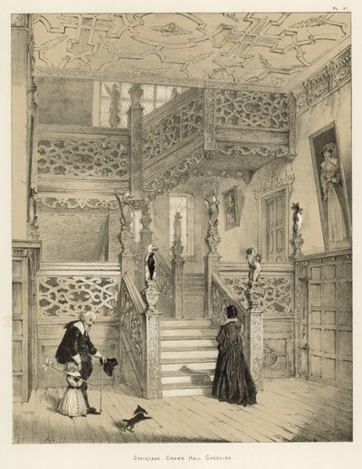 Trap, Crewe Hall, Cheshire door Joseph Nash
