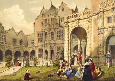 Verfrissing nemen op het terrasgras, Holland House, Kensington uit 