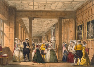 De Galerij in Hatfield House, Hertfordshire door Joseph Nash