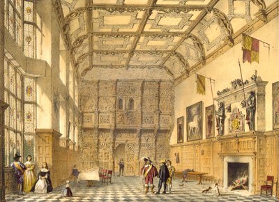 De Grote Zaal, Hatfield, Berkshire, 1600, illustratie uit 