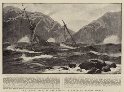 De handige man te hulp, een wrak op Andros Island door Joseph Nash