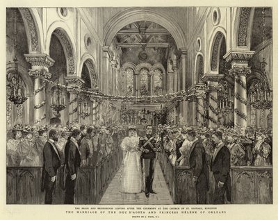 Het huwelijk van de hertog van Aosta en prinses Helene van Orleans door Joseph Nash