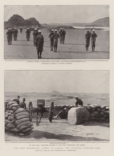 De Nijl Expeditie, Scènes bij Sarras, de Egyptische Grenspost door Joseph Nash