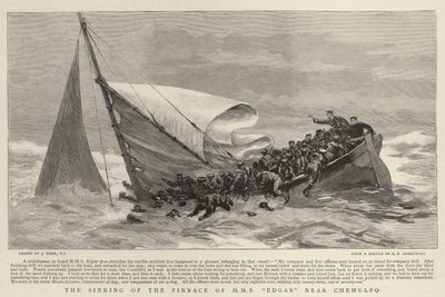 Het zinken van de sloep van H.M.S. Edgar nabij Chemulpo door Joseph Nash