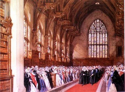 Uitzicht op Westminster Hall (interieur) door Joseph Nash