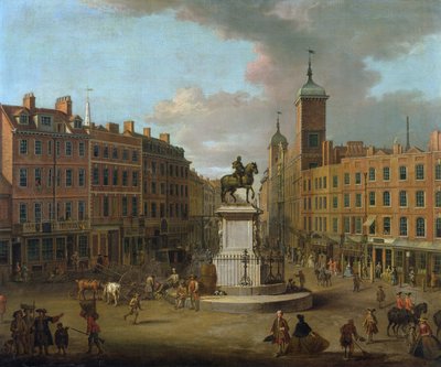 Een Uitzicht op Charing Cross en Northumberland House, 1746 door Joseph Nickolls