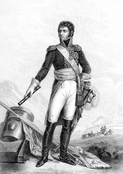 Maarschalk Jean-Baptiste-Jules Bernadotte, Karel XIV van Zweden (gravure) door Joseph Nicolas (after) Jouy