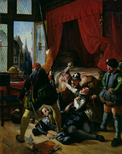 De moord op Brion, leraar van de Prins van Conti (1558-1614) tijdens de Bartholomeusnacht in 1572, 1833 door Joseph Nicolas Robert Fleury