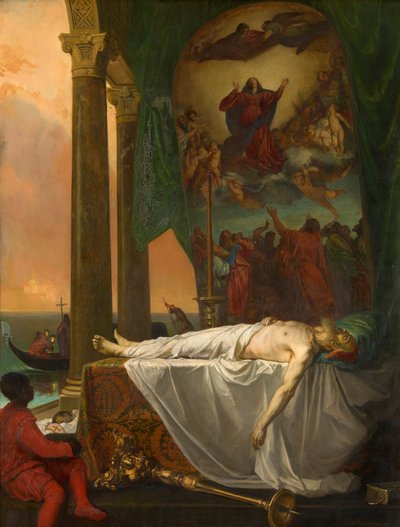 Titiaan Ligt in Staat in het Palazzo Barberino door Joseph Nicolas Robert Fleury