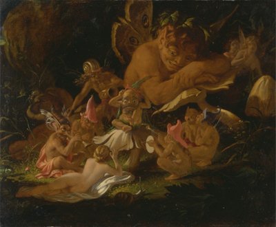 Puck en feeën, uit "Een Midzomernachtsdroom" door Joseph Noel Paton