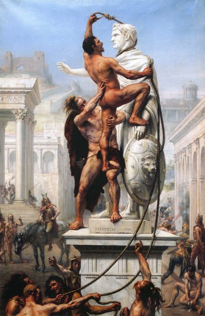 De plundering van Rome door de Visigoten, 410 door Joseph Noel Sylvestre