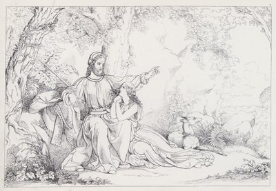 Shakespeares De Storm, Acte I, Scene 2 door Joseph Noel after Paton