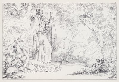 Shakespeares De Storm, Acte I, Scene 2 door Joseph Noel after Paton