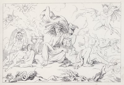 Shakespeares De Storm, Acte I, Scene 2 door Joseph Noel after Paton