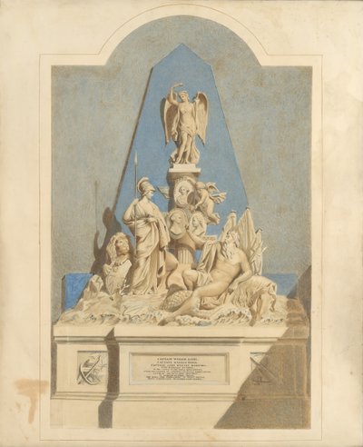 Ontwerp voor Het Drie Kapiteins Monument, ca. 1784 door Joseph Nollekens