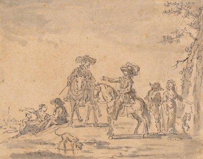 Ontmoeting van twee ruiters door Joseph Parrocel
