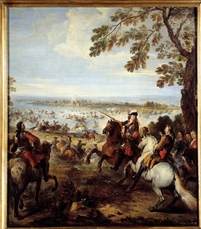 Oversteek van de Rijn door het leger van Lodewijk XIV (1638-1715) door Joseph Parrocel