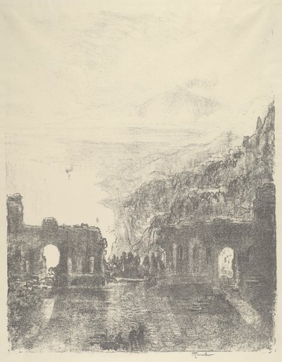 Aetna Boven Taormina door Joseph Pennell