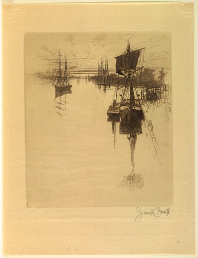 Onder Chestnut Street Brug door Joseph Pennell