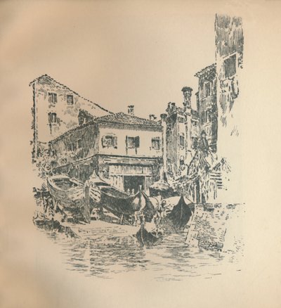 Bootbouw, Venetië, 1905, 1925 door Joseph Pennell