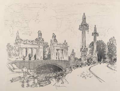 Brug bij Charlottenburg door Joseph Pennell