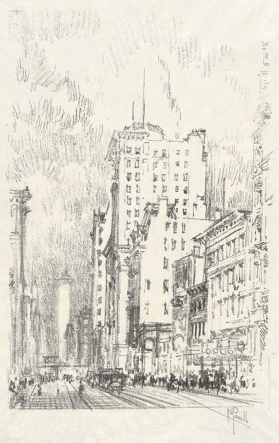 Broadway Boven 23rd Street, #11 in Iconophile Club Collectie door Joseph Pennell