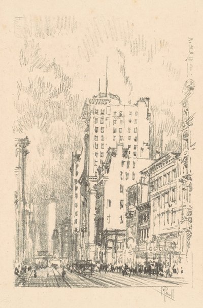 Broadway, boven Drieëntwintigste Straat door Joseph Pennell