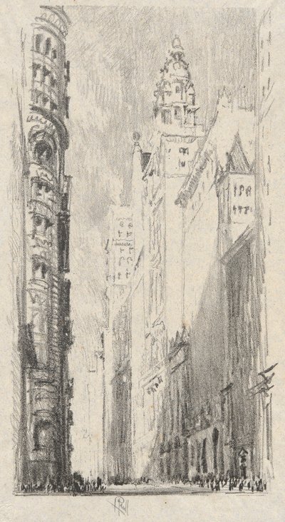 Broadway Towers door Joseph Pennell