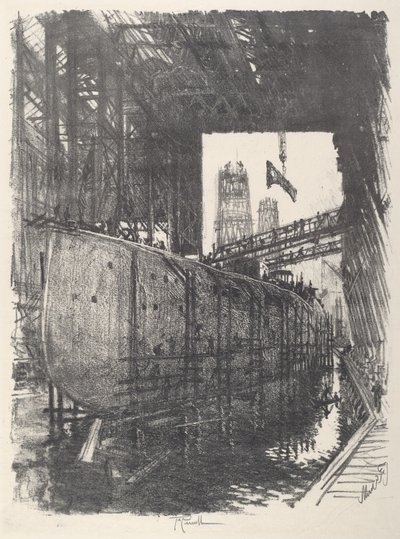 Het slagschip bouwen door Joseph Pennell