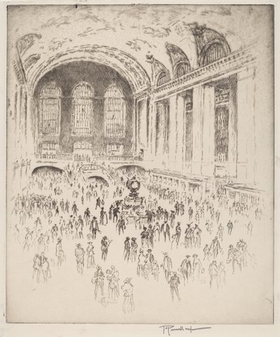 Concourse, Grand Central, New York door Joseph Pennell