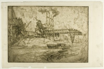 Kranen, Bessemer door Joseph Pennell