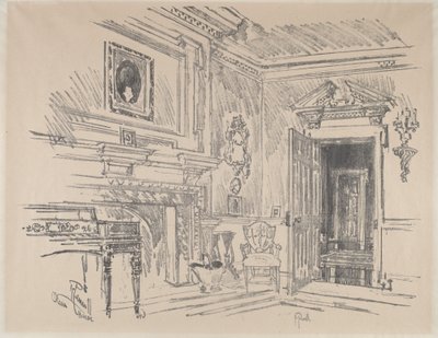 Salon in Cliveden door Joseph Pennell