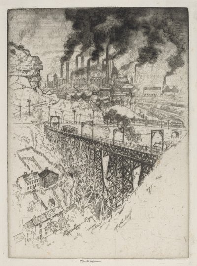 Edgar Thomson Works, Bessemer door Joseph Pennell