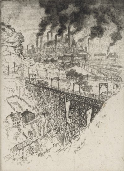 Edgar Thomson Werken, Bessemer, 1909 door Joseph Pennell