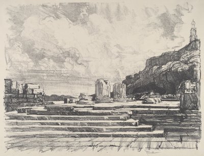 Eleusis, de Bestrating van de Tempel door Joseph Pennell
