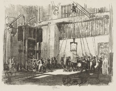 Engels Oorlogswerk: De Grote Granaat Bottelen door Joseph Pennell