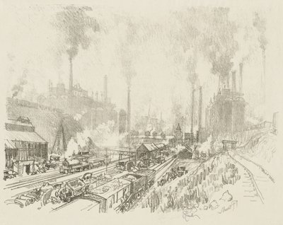 Engels Oorlogswerk: In het Land van IJzer en Staal door Joseph Pennell