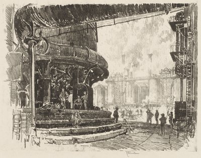 Engels Oorlogswerk: Varkensijzer Maken, De Basis van de Hoogovens door Joseph Pennell