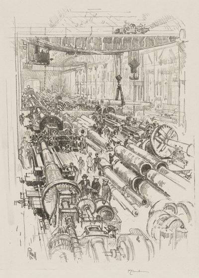 Engels Oorlogswerk: De Kanonnenwinkel door Joseph Pennell