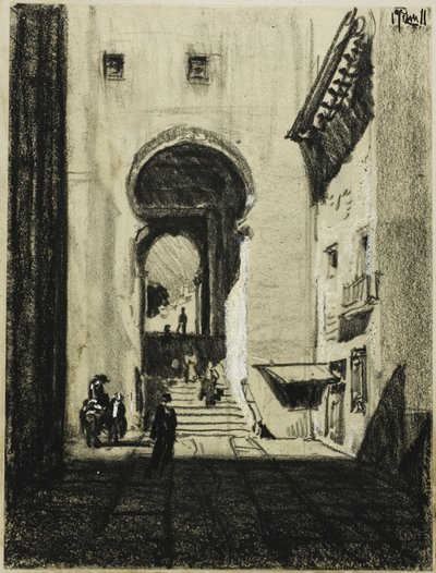 Ingang naar Zocodover, Toledo door Joseph Pennell