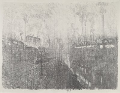 Avond in het munitieland, 1916 door Joseph Pennell