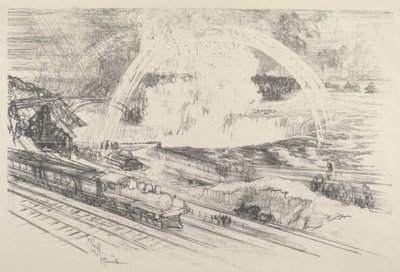 Falls Station, Niagara door Joseph Pennell