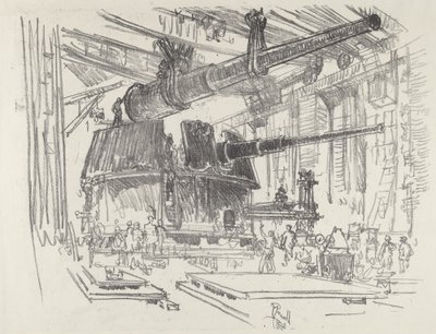 Kanonnen Monteren in Torens door Joseph Pennell