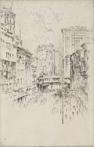 42e Straat, 1904 door Joseph Pennell