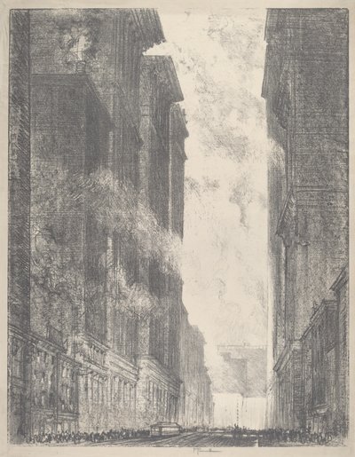 Fourth Avenue, 1910 door Joseph Pennell