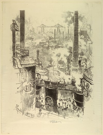 Van de toppen van de ovens door Joseph Pennell